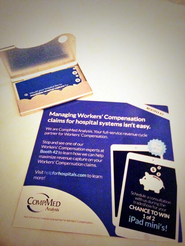 CompMedAnalysis's tweet image. Only a little time left to enter for an iPad mini and snag a great business card holder! Booth 42. #OHAAM