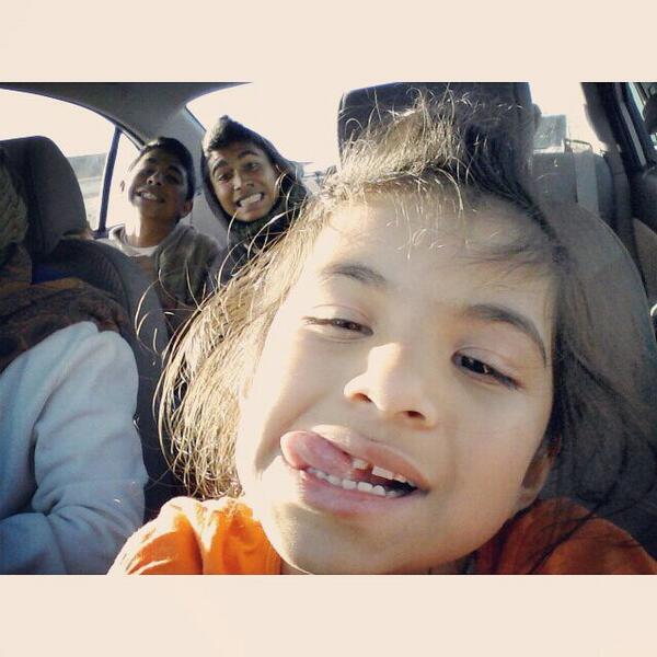 Qeela_B's tweet photo. Coolest kid I know! Her selfies man #MySidekick #shotgun http://t.co/ckZ9RnzsEe