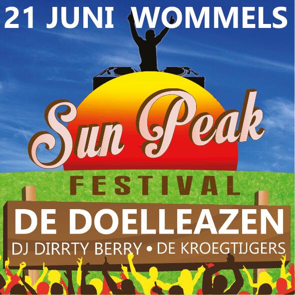SunPeakFestival's tweet photo. 21 juni @SunPeakFestival in Wommels! Line-up: @DirrtyBerry, Kroegtijers (@Dannydlight &amp; @MrFerD) en @DeDoelleazen! http://t.co/2bRmnZSmOu