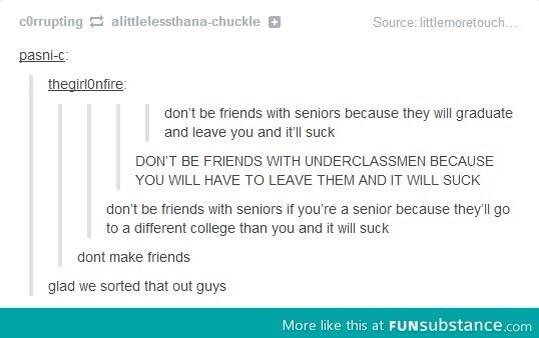 h_borne's tweet image. Life in a nutshell. #threefriends #theyrestuckwithme #sorryyall