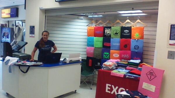 TeesQueen's tweet photo. My pop up T shirt shop @48FighterWing surrounded by ice creams and gorgeous food, I'll be wearing an XL next week! http://t.co/gaKpILSvO1