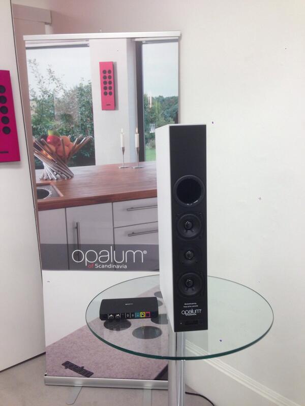Opalum's tweet photo. Opalum Kitchen Sound Speaker with wireless streaming next to the HUB II that's used with our other products. http://t.co/15dSrLv62a