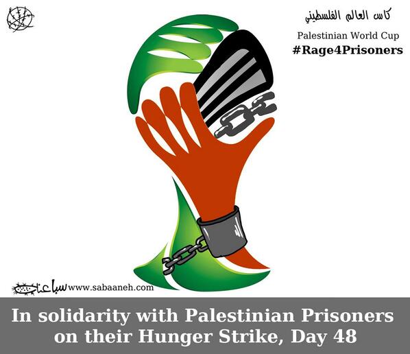 PalAnonymous's tweet image. Cartoon by @Sabaaneh the #Palestinian #WorldCup #Rage4prisoners #مي_وملح
