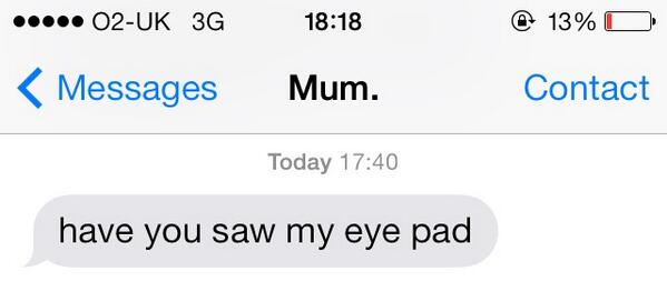 Catherine_678x's tweet image. My mummy's so clueless #Eyepad