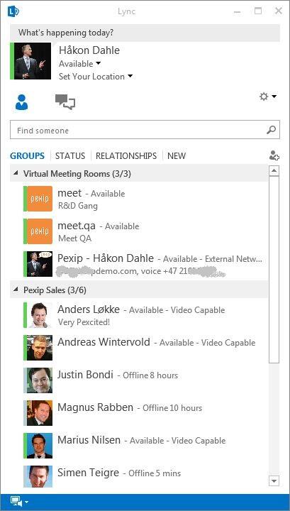 My <a href="/msftLync/">Skype For Business</a> client shows presence status for @PexipInc Virtual Mtg Rooms. Scalable-Virtualized-Distributed. Cool.