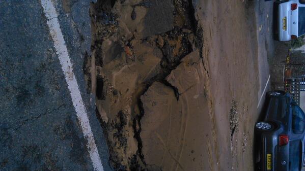 Well, the bus has gone. This is a photo of the hole. Our thoughts are with you if you have been left without water.