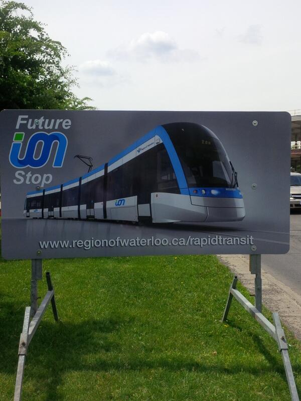 You will be seeing these signs around town at 16 future spots for ION/LRT <a href="/ROWRapidTransit/">ROWRapidTransit</a> <a href="/RegionWaterloo/">Region of Waterloo</a>