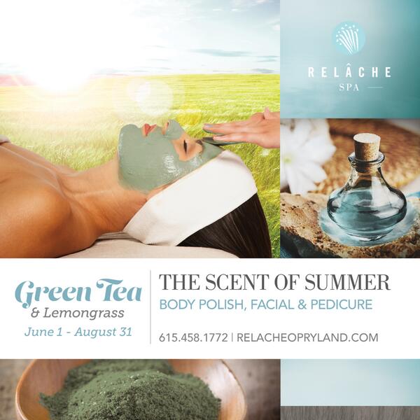 RelacheOpryland's tweet photo. Indulge with the scent of summer at Relâche! http://t.co/4FOIVv8PLg #Relache #Relaxationawaits http://t.co/Qt6J9xoE18