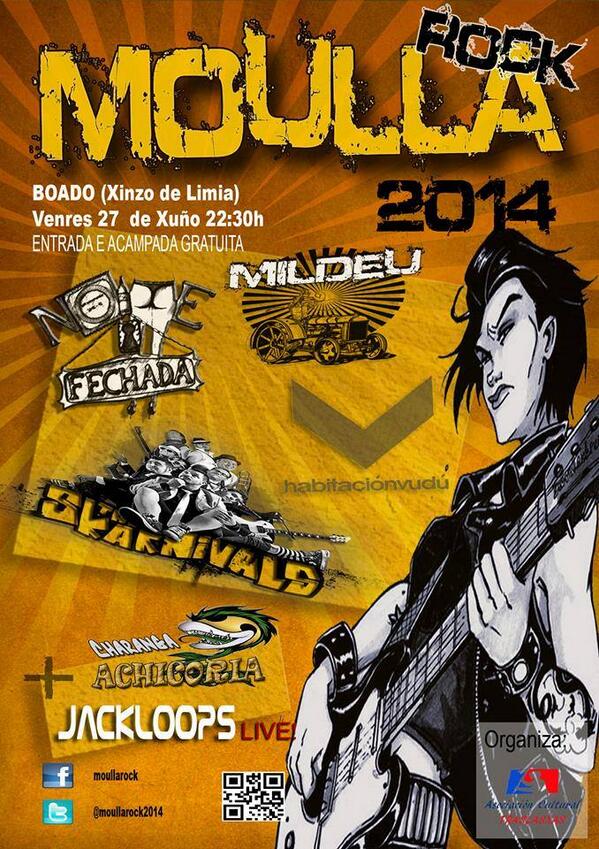 MoullaRock's tweet photo. Cartel do #MoullaRock2014 en Boado, Xinzo de Limia. Entrada e Acampada Gratuita!!! http://t.co/fiWQpNLVax