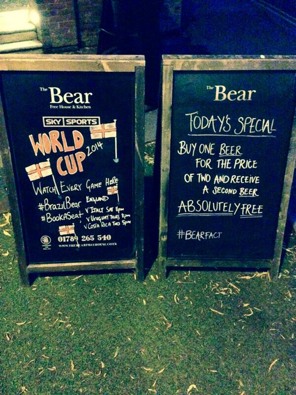 Thebearpub's tweet photo. #WorldCup2014 #BrazilBear #BookASeat #BearFact http://t.co/kb3tNLLdP7