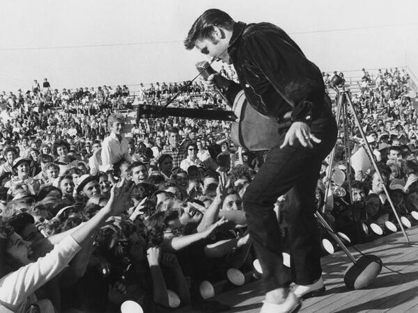 Elvis Presley performing in the 1960s