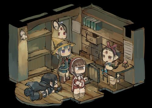 「この間が武器屋さんだったので、道具屋さんの途中絵ちゃん。まだ棚がスカスカしてまっ」|🍑エビ桃🍑ﾃｨｱ え08aのイラスト