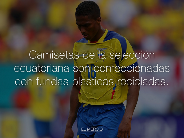 elmercioec's tweet image. Camisetas de #ECU son fabricadas con fundas plásticas recicladas.
elmercio.com/camiseta-ecuad…
#mundialdelarisa #Ecuador