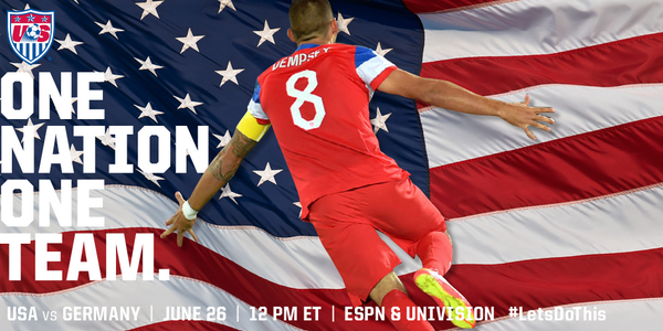 Good luck tomorrow <a href="/ussoccer/">U.S. Soccer</a>! #OneNationOneTeam #USAvsGermany #LetsDoThis