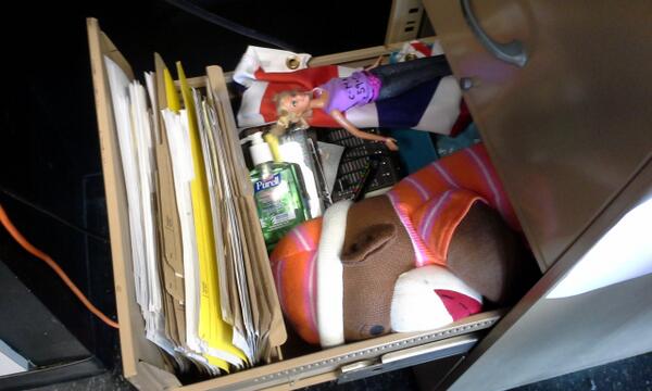 NHSDramama's tweet photo. Packing up 325 for a semester off; the important stuff is stashed for safekeeping. http://t.co/8iauSNPyOg