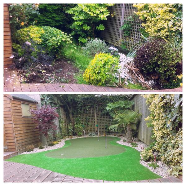 GrassStore's tweet image. A great before and after shot of our latest garden and putting green installation in Glasnevin artificialgrassstore.ie