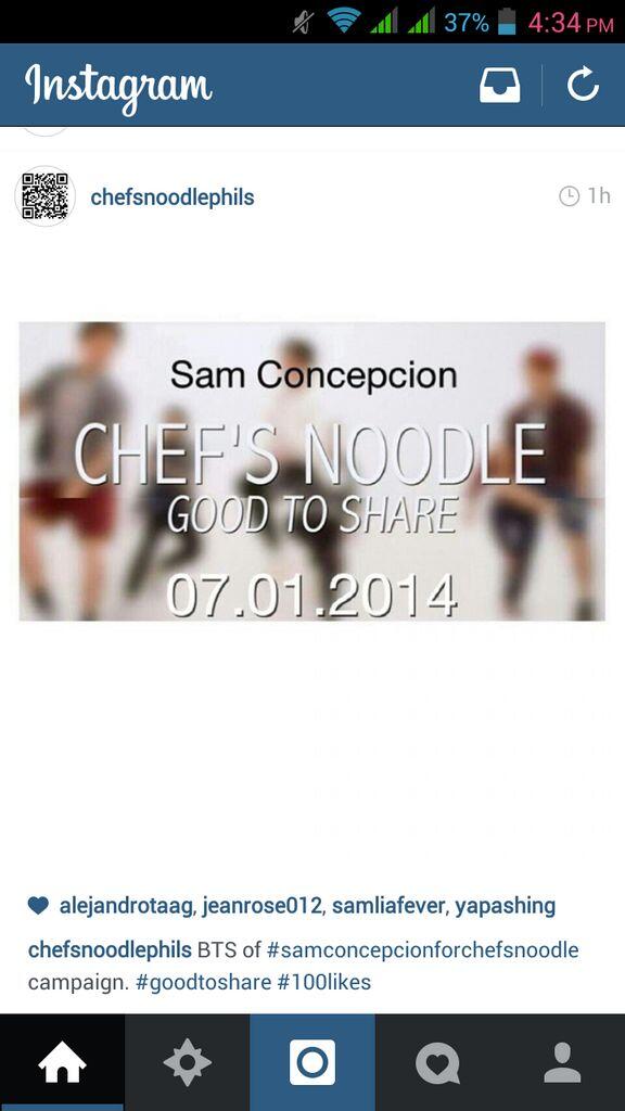 SamC_Addicts's tweet image. New campaign of @ChefsNoodlePhil #samconcepcionforchefsnoodle #goodtoshare #taplike @sam_concepcion