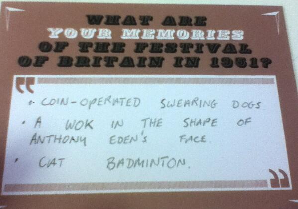 My memories of the 1951 Festival of Britain, put on record at the <a href="/southbankcentre/">Southbank Centre</a>...