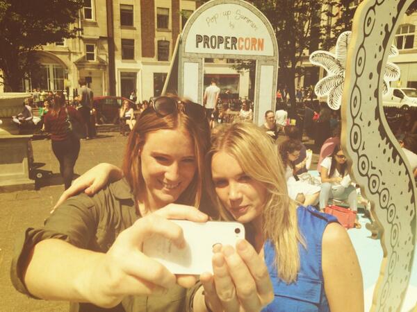 katiemaytweets's tweet photo. Thank you @PROPERCORN for a lunch break with a difference! #popupsummer #goldensquare with @LilyGaffney1 http://t.co/pkn7tIJnaP