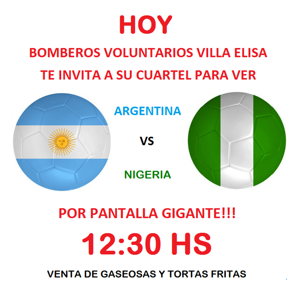bomberosvelisa's tweet photo. BOMBEROS ES MUNDIAL
 ALENTEMOS A LA ARGENTINA EN @bomberosvelisa!!! @turismoelisa @javierecheveste @Openradio975 http://t.co/3hpruSVdck