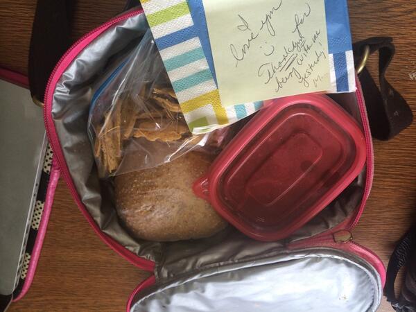 One year away from corporate america and my mom still packs my lunch 🍴#saintAnn