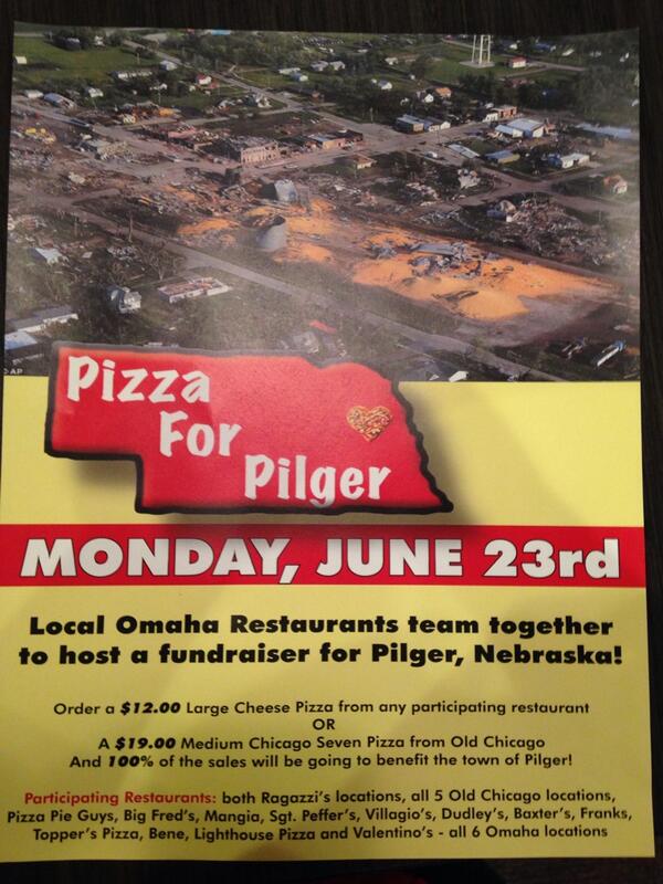 Hungry? Why not grab a pizza and help #Pilger tornado victims! Here's the info: #PizzaForPilger