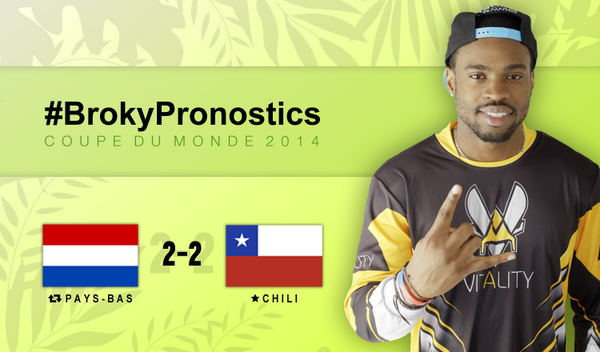 TeamVitality's tweet photo. Le #BrokyPronostics est de retour avec le choc Pays-Bas #RT contre Chili #FAV! @BrokyBrawks annonce un nul, et vous? http://t.co/136otEhYlN