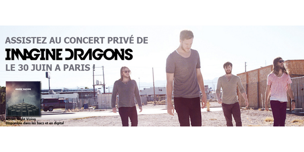 SG_etvous's tweet photo. Jusqu’à mercredi 10h, tentez de gagner 20x2 places pour le concert privé d’ @Imaginedragons à Paris ! Follow et RT ! http://t.co/7pgwlw5dh1