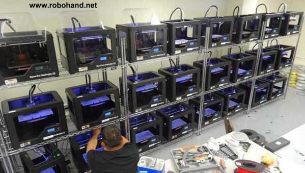 3DPrintGirl's tweet photo. RoboHand to Open 3D Printer Farm to Mass Produce 3D Printed Prosthetics http://t.co/TmX2tgPjEe http://t.co/s2E3gk3Is8