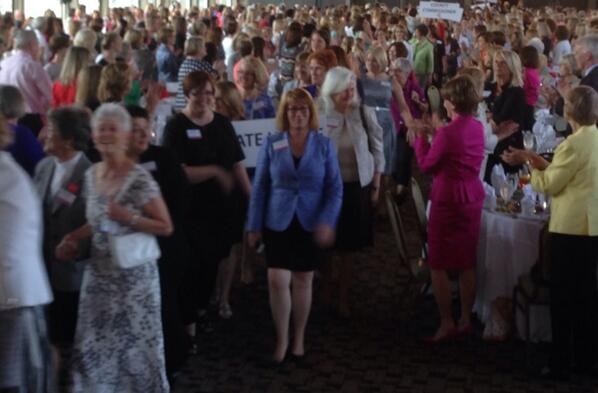 The procession of women candidates at the womenwinning lunch gets longer and more fabulous! #StrongerTogether14
