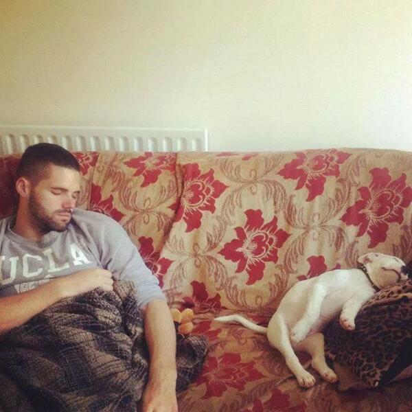benneb3's tweet photo. love an old pic #bruce #dog #puppy #love #sleeping http://t.co/t4JqjjTav9