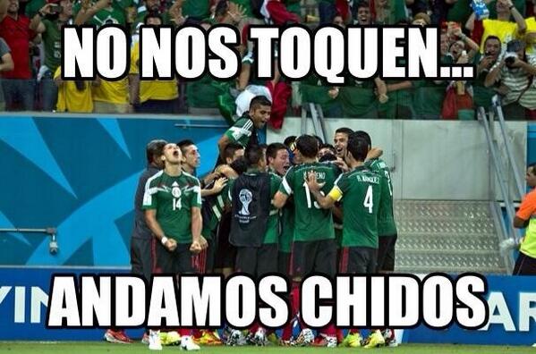 UnHombreDeFe's tweet photo. No nos toquen andamos chidos.

- Todos los Mexicanos.
#MexicanosAlGritoDeOctavos #GanaroGanar http://t.co/CbbbAaJs8P