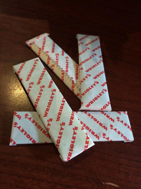 jtdave's tweet image. Got exited I stole gum after paying to use the restroom. Until I realized it said wrigley! #redsproblems