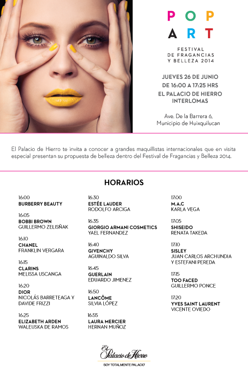 palaciohierro's tweet photo. Este jueves en El Palacio Interlomas, maquillistas top darán sus mejores tips #FestivalFragancias http://t.co/QrvLdZuwVT