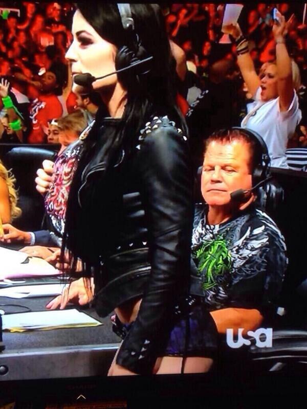 Jerry Lawler Ogling Paige's Butt On Raw
