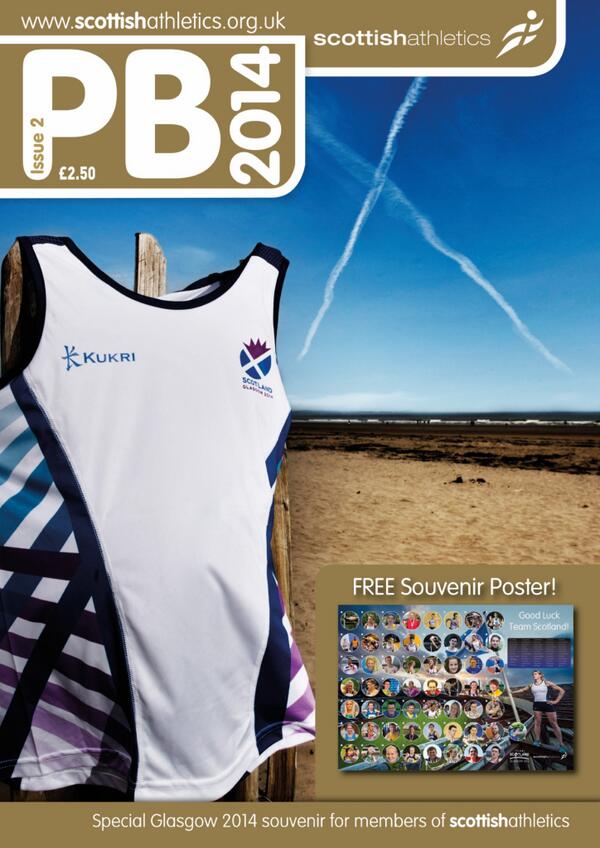 scotathletics's tweet photo. Here it is! The PB front cover @Bobby_ThatOneMo pic of @Team_Scotland @KukriSports vest for Glasgow  . . . plse RT http://t.co/qiplkcfe8r