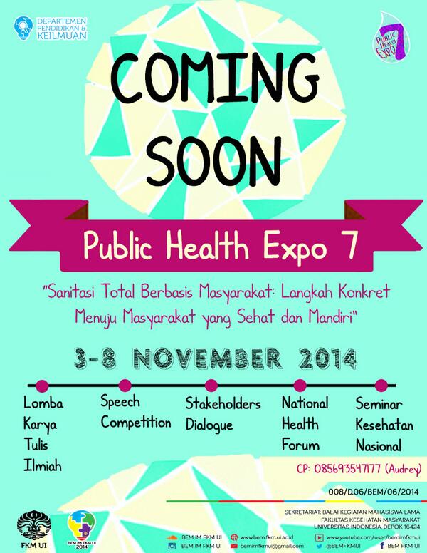 Coming Soon Public Health Expo 7 presented by FKM UI, dengan tema "Sanitasi Total Berbasis Masyarakat" <a href="/kesmas_umi/">Mahasiswa Kesmas UMI</a>