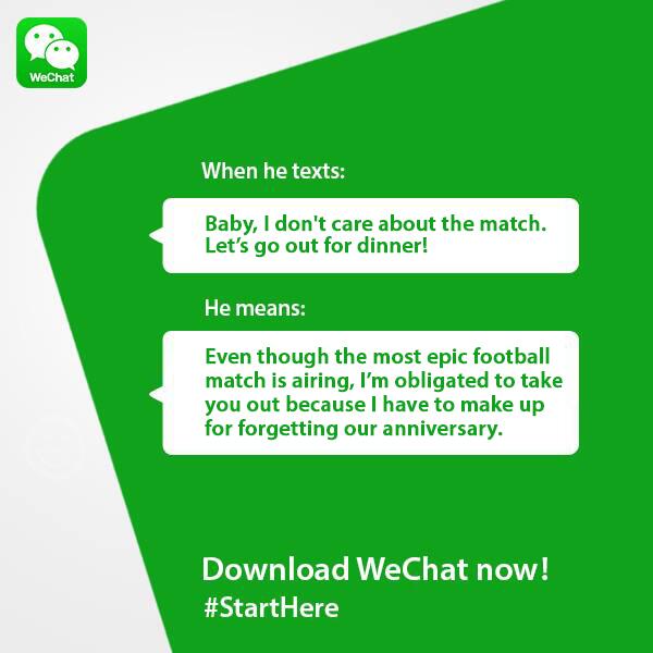 WeChatIndia's tweet image. #TextDecoder: You know something is fishy when he’s spending time with you instead of spending time with the TV!
