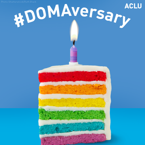 ACLU's tweet photo. It's been almost a year since DOMA was struck down. How did you celebrate? #RIPDOMA http://t.co/PYPQ5oeWmW