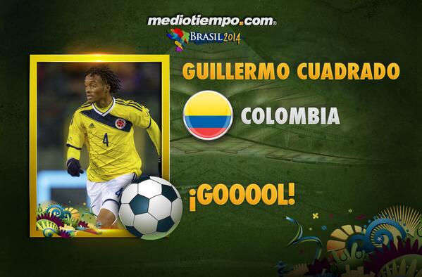 mediotiempo's tweet photo. ¡Gol de Colombia! Cuadrado cobra el penal y anota el primero al 17'. #JPN 0-1 #COL #JPNvsCOL http://t.co/vmOhgyEbcx http://t.co/bUfq9EdEnI