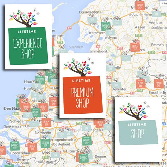 Wist je dat er 3 soorten #LIFETIME Shops zijn? Nu overzichtelijk op de kaart in de ShopLocator bit.ly/1gWt9bj