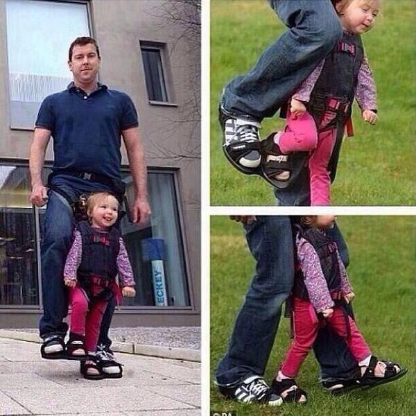 SuperHumanns's tweet image. Dad designs shoes to give his paralyzed daughter the sensation of walking. Well played dad well played.👏