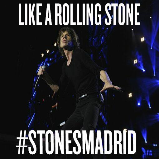 RollingStones's tweet photo. RT or Favourite for the Stones to play LIKE A ROLLING STONE tomorrow at #StonesMadrid http://t.co/GbpD4Of00O
