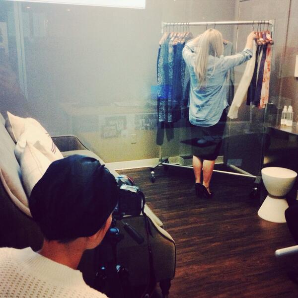 BCBGeneration's tweet photo. Behind the scenes: creative director #joyceazria preps styling tips for the staff #bcbgeneration #gengirl http://t.co/FdsUN7YANw