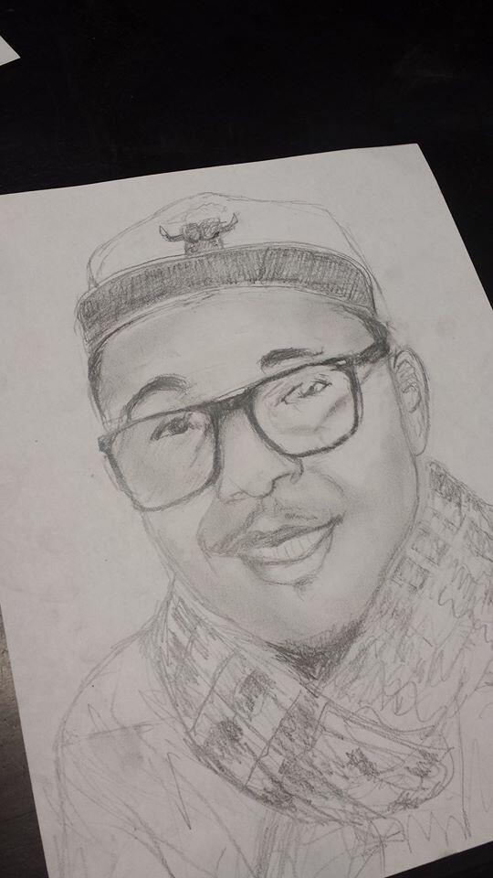 Pencil drawing of a friend of a friend (Fabricio Dunbar).