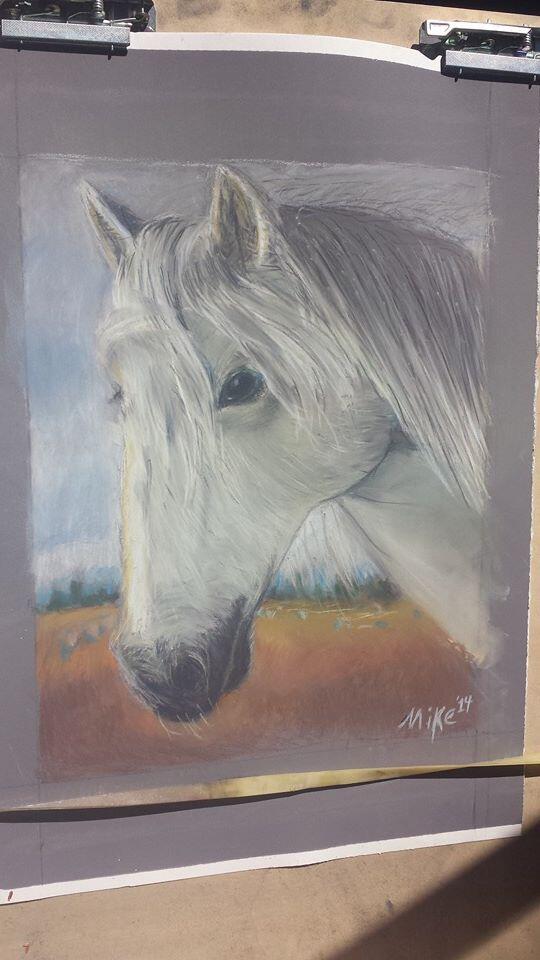 Here is a pastel painting of a horse.