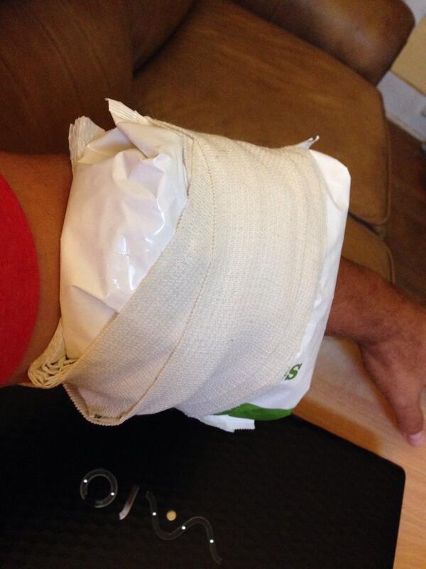 TerryMaggert's tweet image. Frozen peas on arm. Tendinitis. #middleageproblems