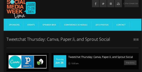 goodbye_rip's tweet image. Check out this Tweet-ganza line up for #SMWL14! Join @canva, @SproutSocial &amp;amp; Paper.li sociallima.com/event/details/… June 26!