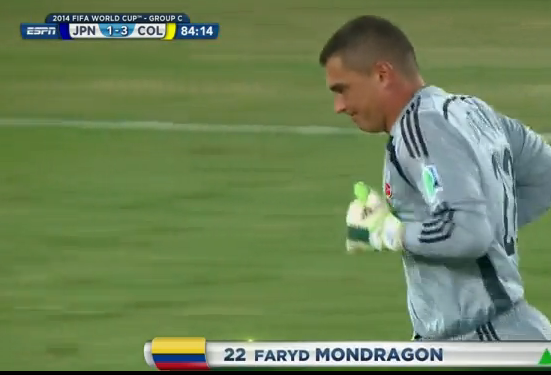 Copa90US's tweet photo. On comes @FarydMondragon, the oldest player in #WorldCup history! http://t.co/CZ1mHWl1V9