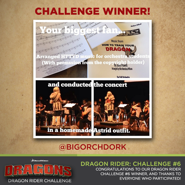 Dreamworks's tweet photo. Congrats to our #DragonsChallenge6
winner, Nile! Thanks to everyone who participated in our challenges! #HTTYD2 http://t.co/9wK35MzatL